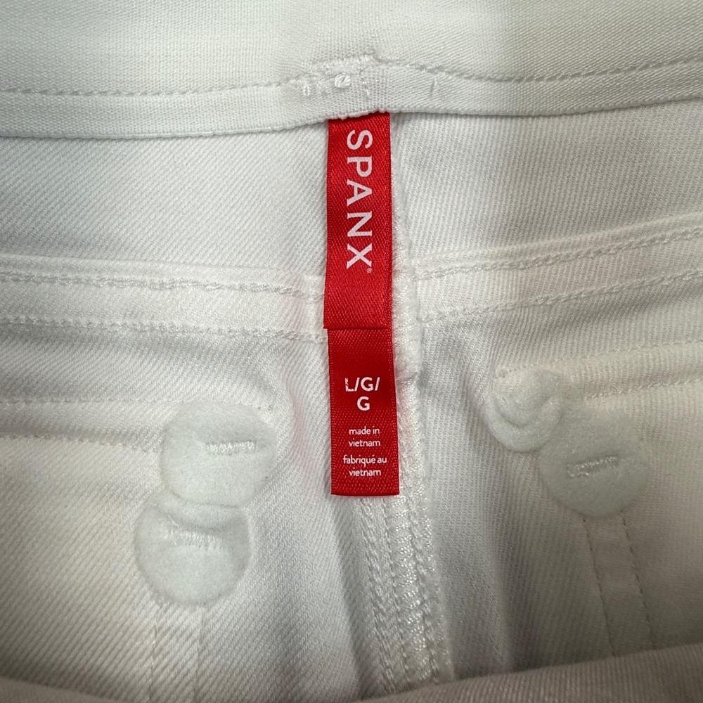 Spanx Womens Stretch Twill Cropped Wide Leg Pants LARGE Bright White 20312R NEW - Picture 7 of 10